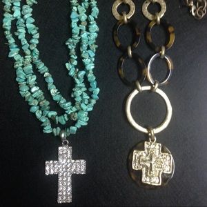 2 Beautiful Cross Pendent Necklaces